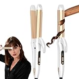UMIGA 2 in 1 Glätteisen und Lockenstab, Vereint Locken und Glattes Haar in Einem GeräT, 32mm-Keramik-Ionen-Lockenstab, 12-Stufige Temperaturanzeige mit Digitaldisplay, Zwei Funktionen in Einem GeräT