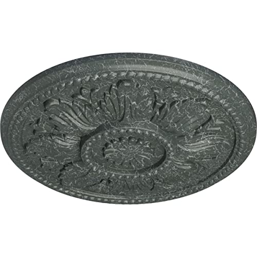 Image of Ekena Millwork CM18EDAGC Edinburgh Ceiling Medallion, Athenian Green Crackle