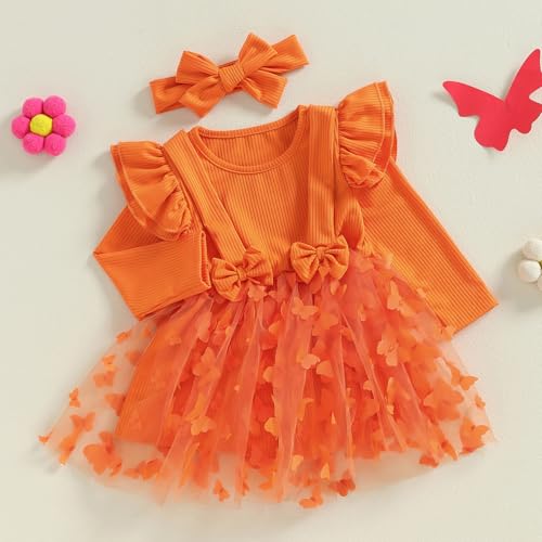 Newborn Baby Girl Butterfly Lace Dress Summer Tutu Tulle Boho Princess Wedding Birthday Party Dresses 0-24 Months3