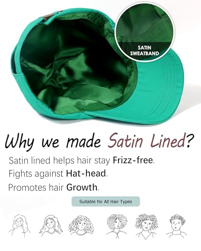 Image of Womens Satin Lined Unstructured Baseball Cap Unisex Silk Lining Washed Cotton Adjustable Vintage Dad Hat