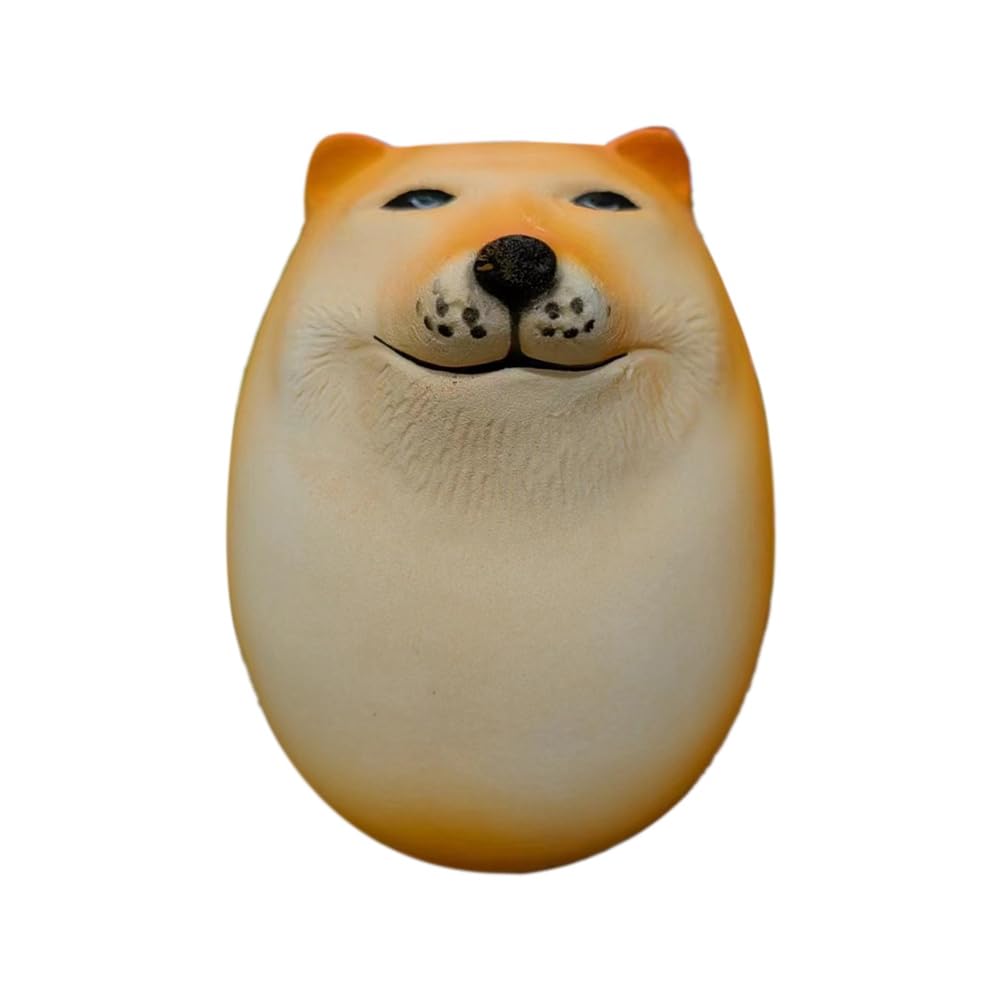Giggelling Shiba Inu Realistic Egg Shape Desk Decor Dog & Egg Union Decorations for Home Offices Fun Gifts