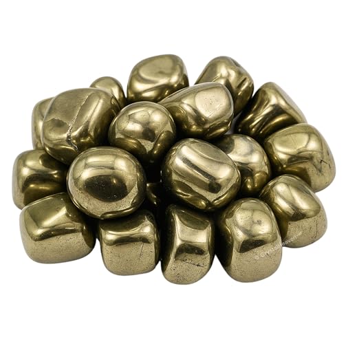 Image of Crystal Heaven Pyrite Healing Tumbled Stone,Natural Polished Crystals For Diy Crafts,Manifestation,Meditation,Pooja Feng Shui And Reiki Healing(30 Grams)