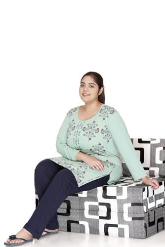 Image of In Love Women's Plus Size Printed Long Tops, Round Neck 3 /4 Sleeve Relaxed Fit Longline T-Shirt Tunic