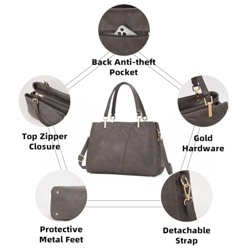 Image of Women's Purses Medium Top Handle Shoulder Hobo Tote Leather Handbag