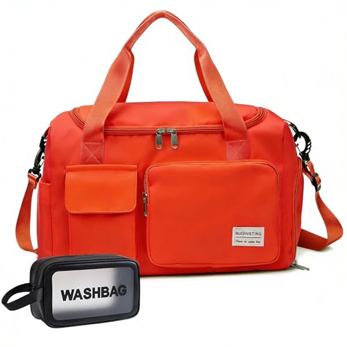 Image of Small Gym Bag for Women, Travel Duffle Bag Carry On Weekender Bag with Shoe Compartment
