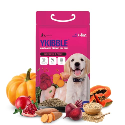 Image of WIGGLES Ykibble Puppy Food Dry Small Dogs Starter, 2.8 Kg, 1-12 Months - Oven Baked Nutritionally Balanced Pet Food - Chicken, Vegetables, Vitamins & Minerals