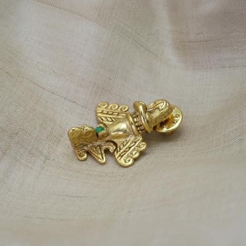 Image of Colombian Emerald & Multi-Material Options | Quimbaya Flyer Lapel Pin | Ancient Alien Golden Jets Collection