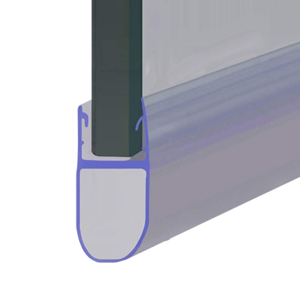 Shower or Bath Screen Door Seal | Fits 4, 5 or 6mm Glass | Round Bubble Shape Seals Gaps of Up to 16mm | 80cm, 90cm, 140cm or 2m Long | SEAL079 (200cm)