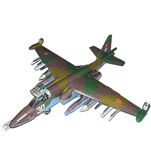 2023 1/33 ソ連 スホイ Su-25 攻撃機 カエル足戦闘機 紙飛行機模型 手作り DIY ミリタリー模型(未組立キット)