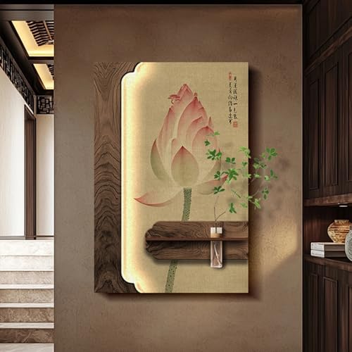 Décoration murale 3D LED pour illuminer un salon sombre avec plantes sans entretien