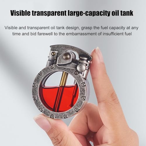 Encendedor de queroseno recargable con tanque transparente para control de líquido visual 4