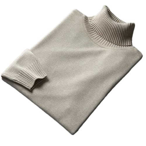 Jegsnoe Men Turtleneck Sweater Slim Knitted Long Sleeves Sweater