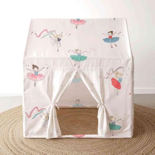 Image of Curious Cub Kids Tent House|Baby Tent House for Kids 2-5 Years|Princess Print Play House for Children with Curtain & Easy Setup|Ideal for Screen Free Play Time,Pretend Play,Reading|Gift for Children