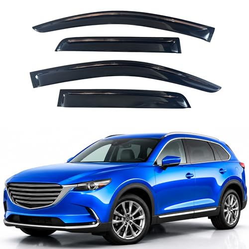 Image of IG Window Visors Fit for 2016-2023 Mazda CX-9, Out-Channel Rain Guards Vent Wind Deflectors 4PC, Car Accessories for 16-23 Mazda CX9