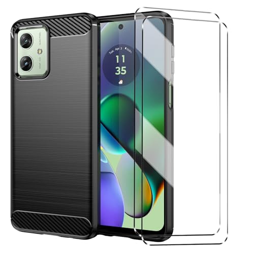 Cover e 2Pcs Vetrino Compatible con Motorola Moto G54 antiurto Custodia piu Vetro temperato con protezione Moto G54 Pellicola