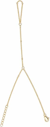 Elegant Gold-Tone Adjustable Hand Harness Bracelet with Delicate Chain Design and Secure Lobster Clasp