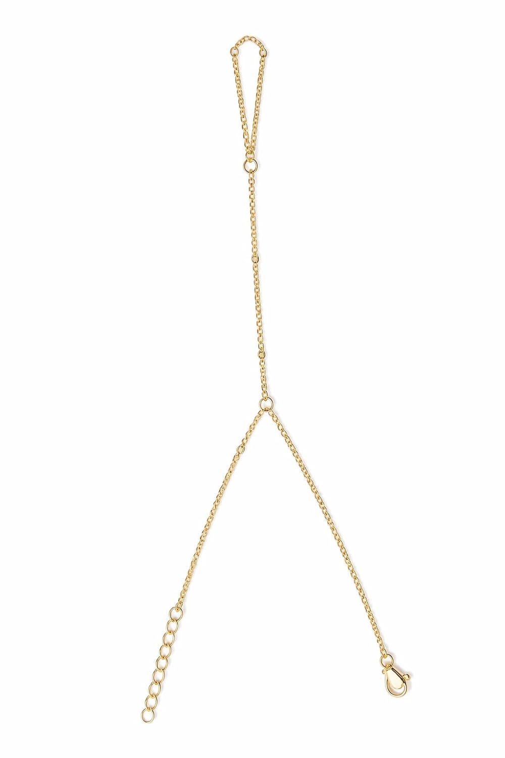 Elegant Gold-Tone Adjustable Hand Harness Bracelet with Delicate Chain Design and Secure Lobster Clasp