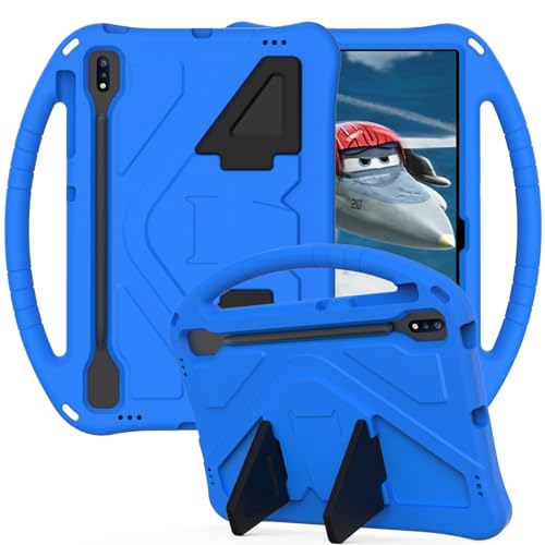 Coque antichoc Samsung Tab S9 FE Plus évite la casse écran pour enfants bleu