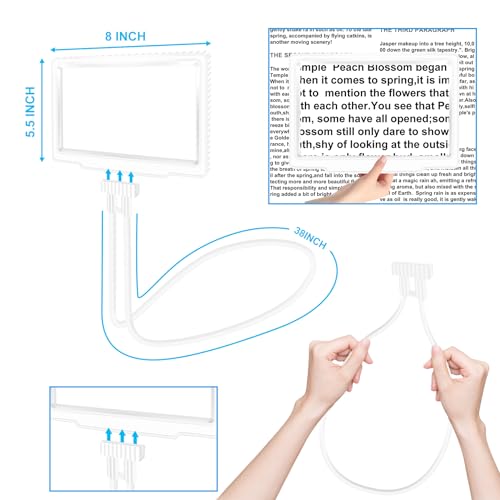 WELLTE Neck-Mounted Magnifying Glass, 5X, Full-Page, Premium Optical Grade PVC, Ideal for Low Vision Seniors - Image 3