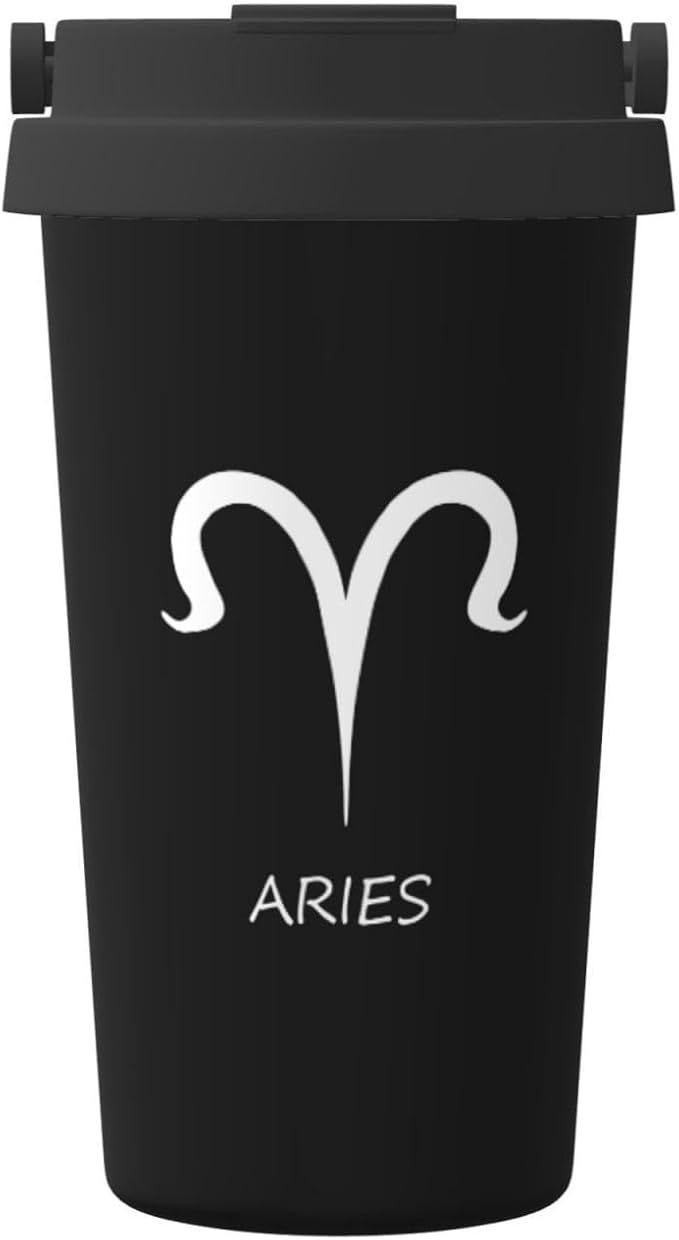 Aries Sign Insulated Coffee Mug, Stainless Steel Vacuum Insulated Double Wall Travel Tumbler, 18oz
