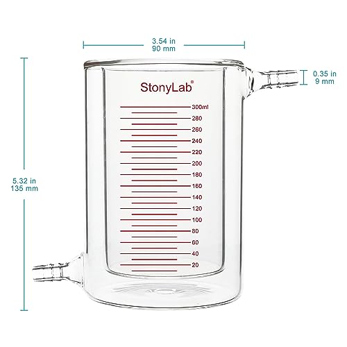 Bécher à double enveloppe en verre stonylab double couche gradué 300ml - 2