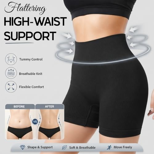 Image of Shoppy Villa Women's Yoga Shorts Spandex|Shapewear Shorts for Women |High Waisted Booty Scrunch Shorts| Workout Shorts for Women