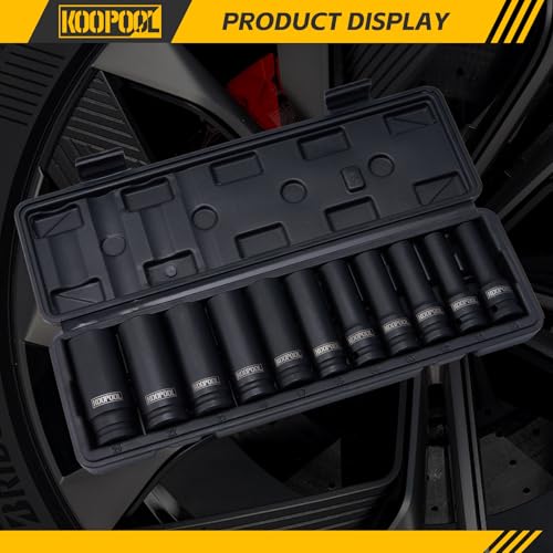 Image of 1 /2-Inch Drive Metric Impact Socket Set, 11-Piece Deep, CR-V Steel, 6-Point, High Torque, 10-24mm Heavy Duty 1 /2 Impact Socket Set for Automotive & Mechanical Use（11pcs 1 /2 inch)