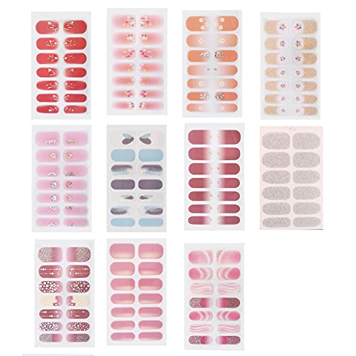 Nagelfolie Selbstklebend, 11 Stücke Glitzer Nagelsticker Selbstklebend Nagelkunst Aufkleber, Gradient Nagelaufkleber…