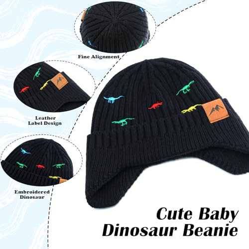 Image of POXIMI Baby Boy Winter Hat Toddler Warm Beanie Girl Knit Hats with Earflap Kid Cute Earmuffs