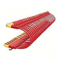 Werkybay 25cm Ultradünn/Slim OD:3.8mm CAT7 Ethernetkabel (Rot, 24-Stück), 10Gbps kurz Netzwerkkabel, RJ45 Kupfer Patchkabel, 0.25m LAN Kabel für Servers, Modem, Router, Patchpanel, Switch usw. – Ansicht 1