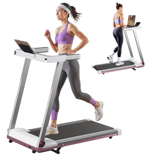 DeerRun Folding Treadmill for Home Small Spaces, 0.6-7.5 MPH for Walking, Jogging & Running, 6% Manual Incline, Handlebar, 3.0 HP, 243 lb Capacity, App & Remote Control