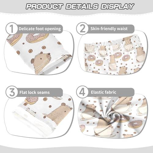 Capybara Donuts Girls Leggings Soft Stretch Workout Yoga Dance Pants for Kids Casual Tights3