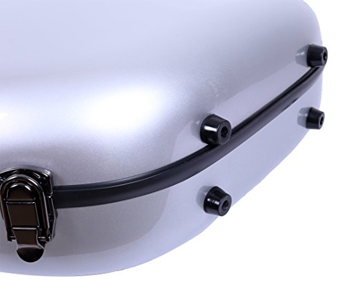 Image of Crossrock OM /000 Guitar Case, Compatible to 4 /4 Classical Guitar, Premium Fiberglass Shell Backpack Case in Silver (CRF2000OMSL)