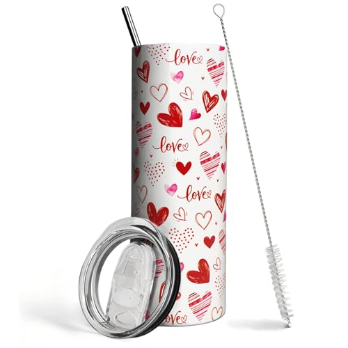 Ceovfoi Love Tumbler with Handle,20 Oz Valentine...