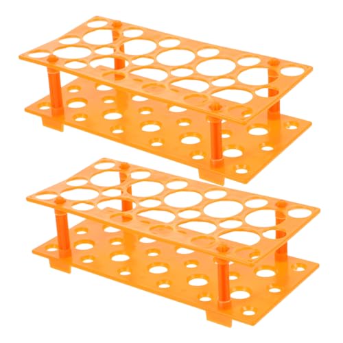 HOMOCONO 2pcs Rack Science Test Tube Holder Laboratory Tube Rack Pipe Rack Test- Tube Holder Laboratory Holder Pipe Stand Test Tube Drying Rack Blue Plastic