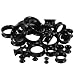 siduytin Silikon Fleshes Tunnel Ohrstöpsel, Unisex, für breite Anwendung, Silikagel Silikon Tunnel, Ohrdehner, schwarz 12mm