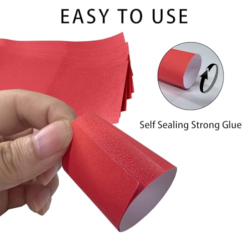 Image of NATURALABEL Self-Adhesive Napkin Bands for Wrapping Silverware - Pack of 2,000, for Family Reunion, Birthday Party, Wedding, Celebration (Red)