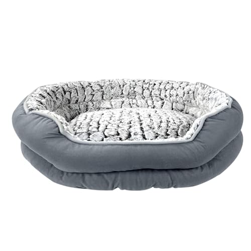 Crystals Pet Dog Bed, Fluffy Calming Cat Bed, Machine Washable, Soft Plush Anti-Anxiety, Small, Medium, Large Sizes (Medium)