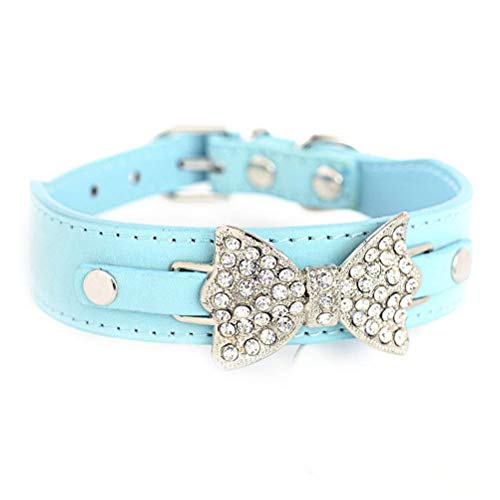 Haoyueer Collare per cani con strass e fiocco, in