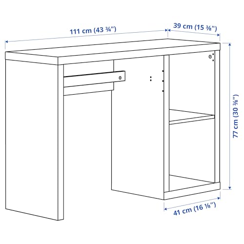 Bureau KALLAX et chaise ELDBERGET effet chêne teinté blanc pour télétravail - 7
