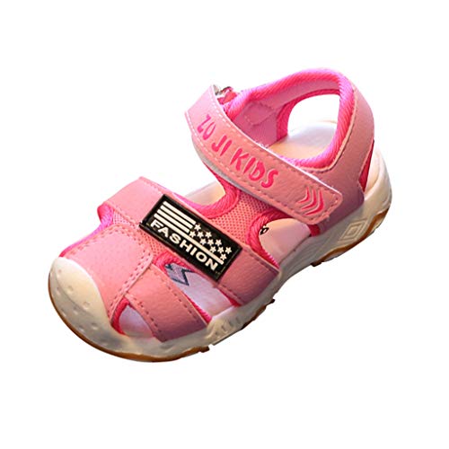 Baby Toddler Boys Girls Closed Toe Beach Sandals 1-6 Years Old Kids Summer Fashion Casual Shoes Walking Sneakers (4-4.5 Years Old, Pink)