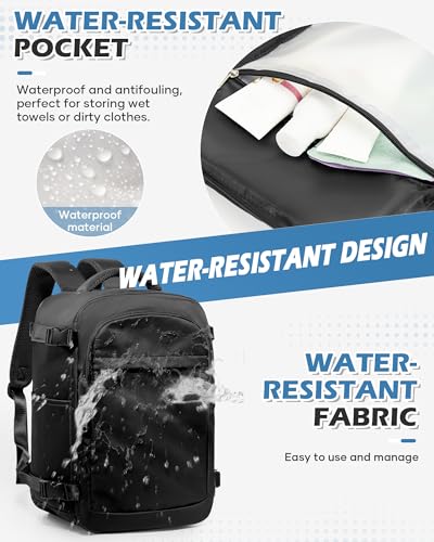 VGCUB Travel Backpack for Women Men Large Work Gym Frontier Airlines Personal Item Bag Business Airport Lightweight Daypack Carry on Flight Approved Airplane Backpack Mochilas de Viaje Black4