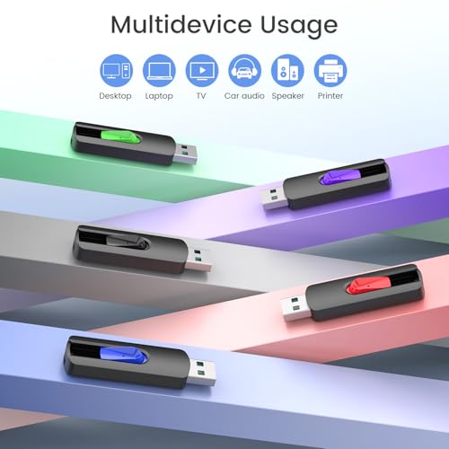 USB Stick 64GB 5er Pack, Vansuny USB 2.0 Speicherstick Slide Einziehbare 5 Stück)