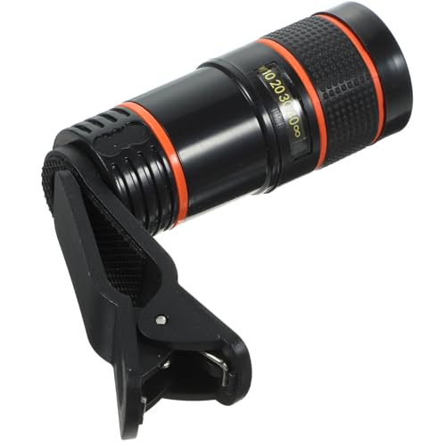 Gadpiparty Lente Telescópica para Teléfono Móvil 8X Negro Lente Macro de Cámara, Clip Ajustable y Enfoque para Fotografía de Larga Distancia y Turismo