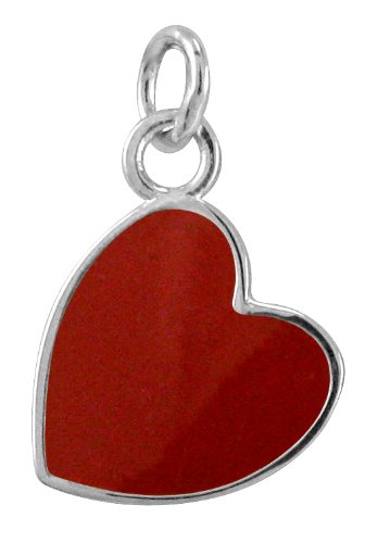 ServiceCharms Sterling Silver and Enamel Red Heart Charm