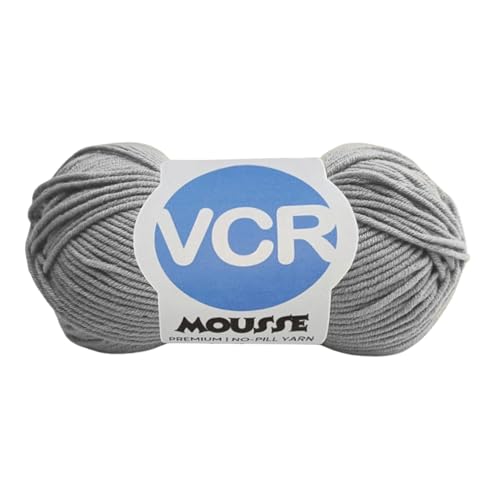 Image of VCR 4ply Normal Grey Yarn, 100 Grams Hank, 190 Meters Length, Acrylic Ball for Crochet and Knitting, Soft Crosia Threads, Pack of 1 Yarn, Suitable for DIY Crafts