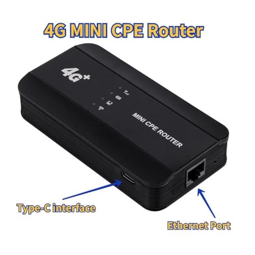 Image of Portable 4G LTE WiFi Hotspot Router, 300Mbps High Speed, RJ45 & USB C Port, 10 Device Connections, 3000mAh Battery for Travel, Laptop, Mobile Devices