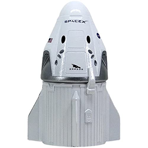 Generic Space X Crew Dragon Spacecraft Model - Premium Aluminum Basic Capsule Laser Formed Shuttle 1:55 Scale Display SpaceX for Gifts, White