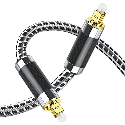 Avejjbaey Cable de audio óptico Toslink, cable coaxial SPDIF de 1 m a 2,5 m para amplificadores, reproductores