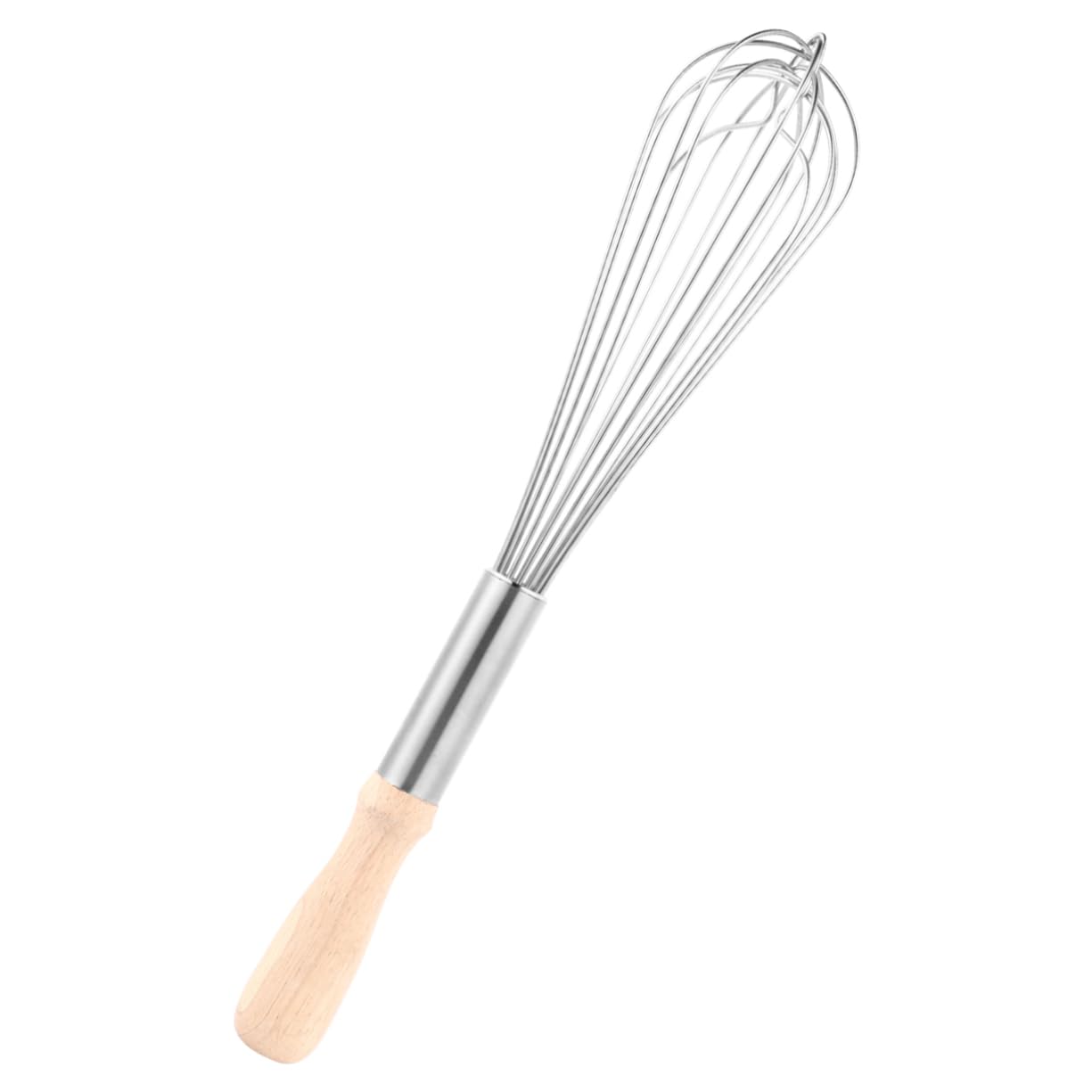 Ciieeo Wooden Handle Manual Eggbeater Ergonomic Non- Design for Comfortable Mixing of Eggs and Beverages Kitchen Tool for Bowls Steel Whisk